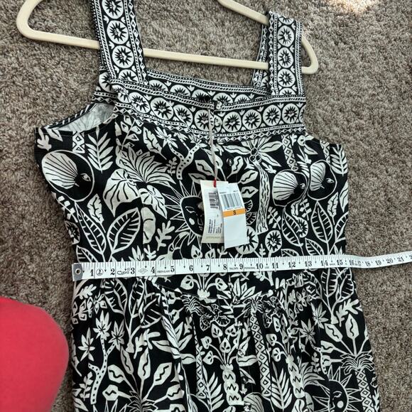 NWT Johnny Was Luciana Tank Dress Black White Sun Moon S Boho Resort Linen - Picture 4 of 16